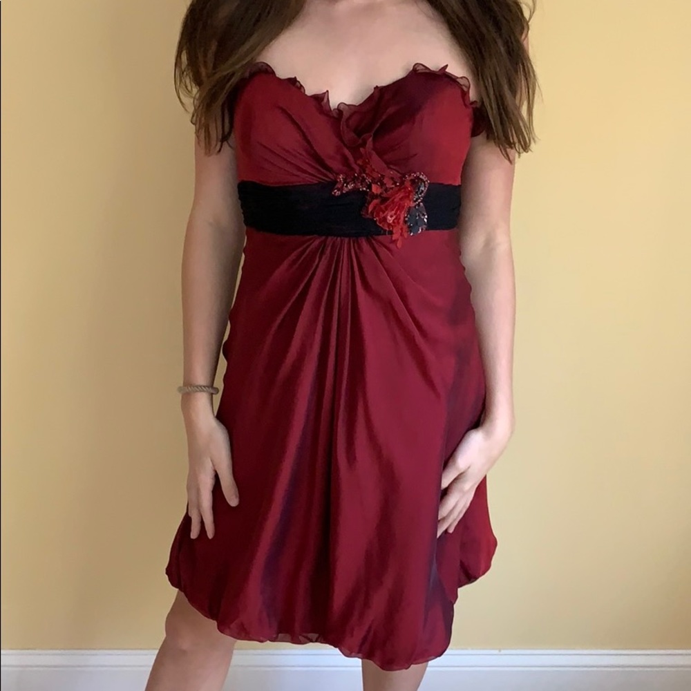 Red midi dress